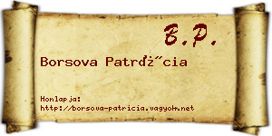 Borsova Patrícia névjegykártya